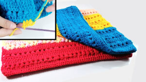 Cómo tejer manta uniendo colores